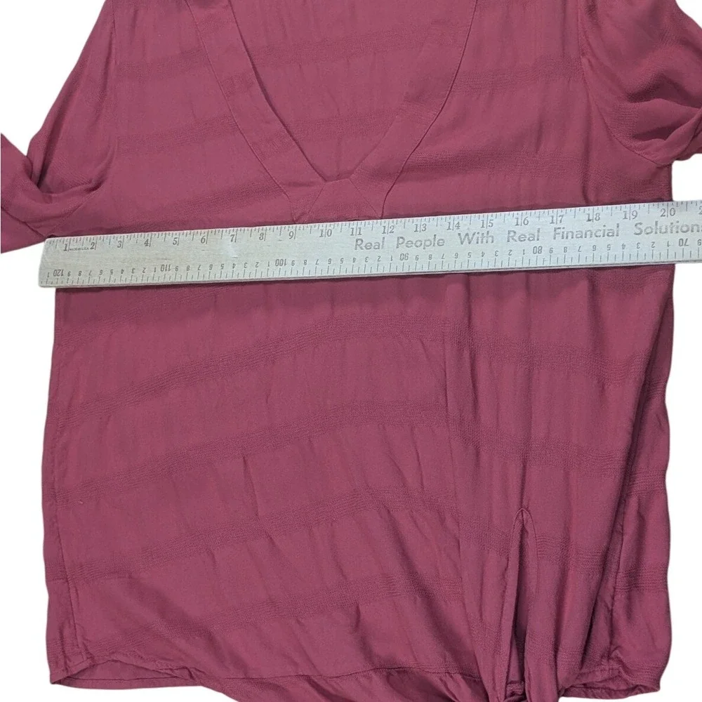 Free People‎ Blouse Pink Tie-Front Bell Sleeve V-Neck Boho Flowy Women's Medium?